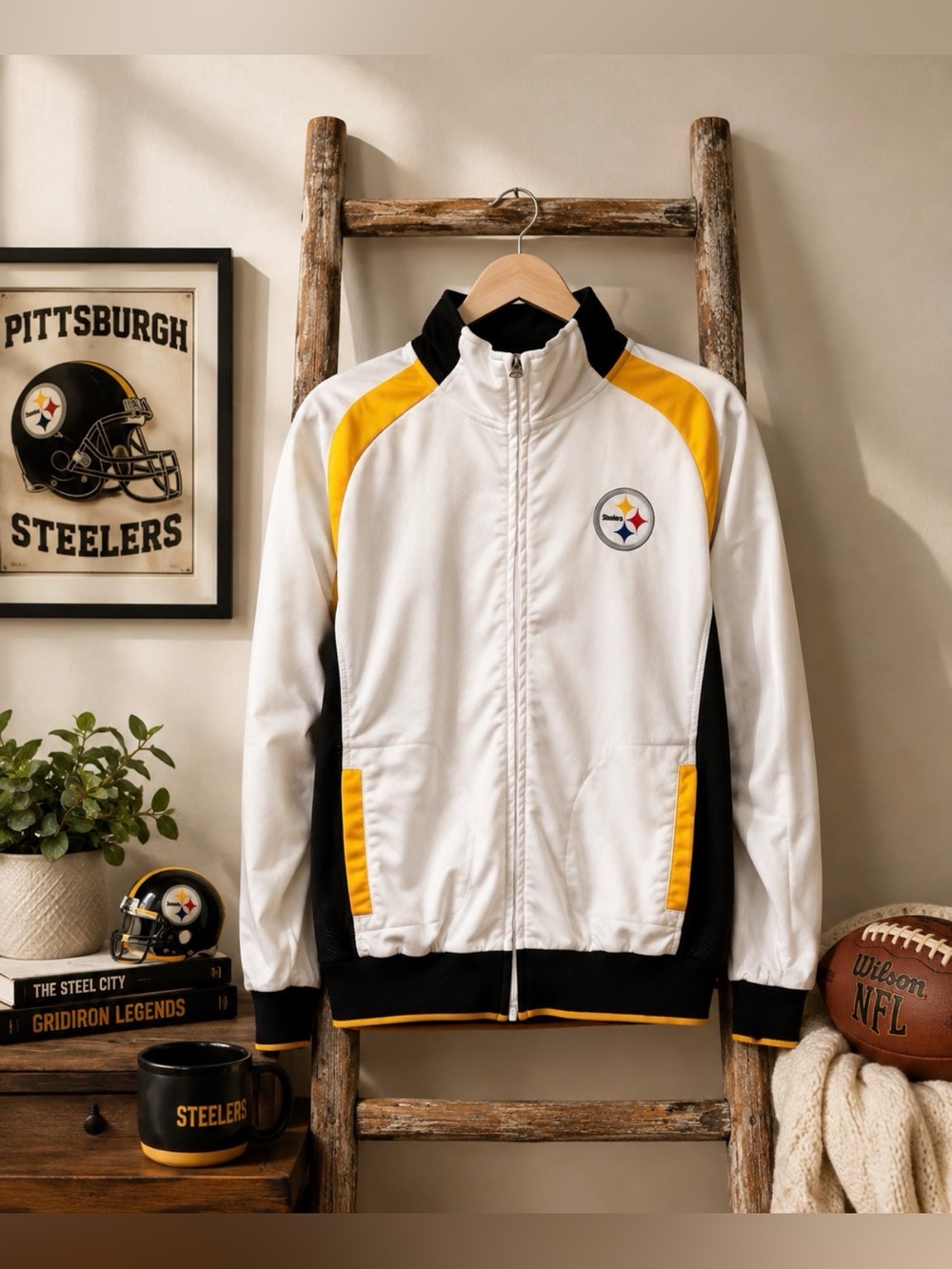 NFL Pittsburgh Steelers full zip sweatshirt size large